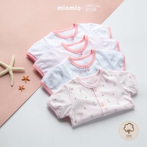 Alternative view of Combo 4 Áo Tay Cộc Mùa Hè Sơ Sinh MIOMIO Vải Cotton- Bé Trai,Gái (Từ 0-24 Tháng) Thiết Kế Mùa HèThoáng Mát