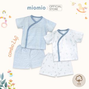 Combo 2 Bộ Quần Áo  Mùa Hè Cộc Cài Lệch Sơ Sinh MIOMIO Cho Bé Trai, Bé Gái (Từ 0 - 24 Tháng), Vải Cotton